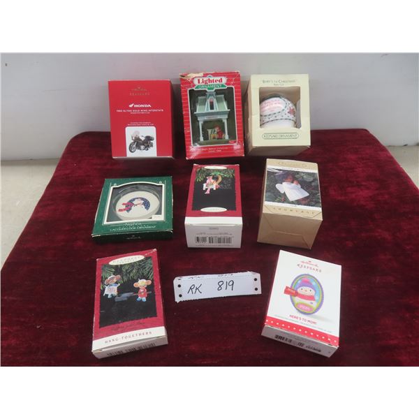 Eight Hallmark Ornaments