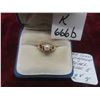 Image 1 : 10K Gold Diamond and Pearl Ring, Size 5, Total Weight 2.8 G