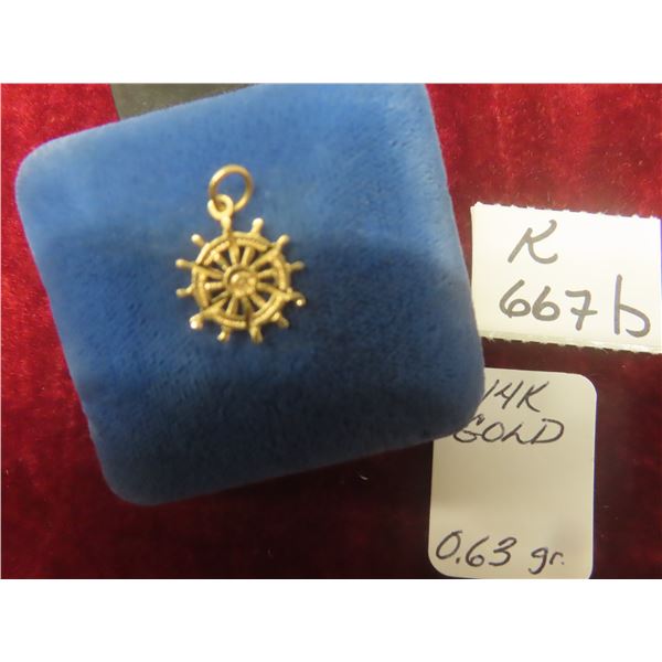 14K Gold Pendant, Total Weight 0.63 G