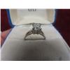 Image 11 : 14K White Gold Solitaire Diamond Princess-Cut Ring, Total Weight 2.61 G, with Appraisal