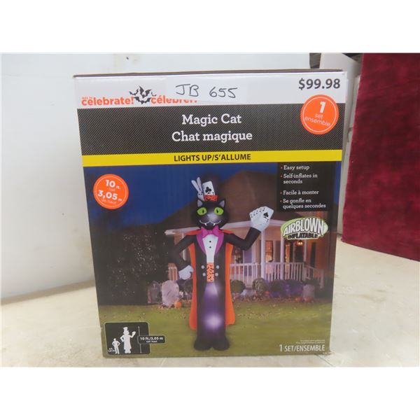 Large 10 Ft Magic Cat Halloween Inflatable Decoration