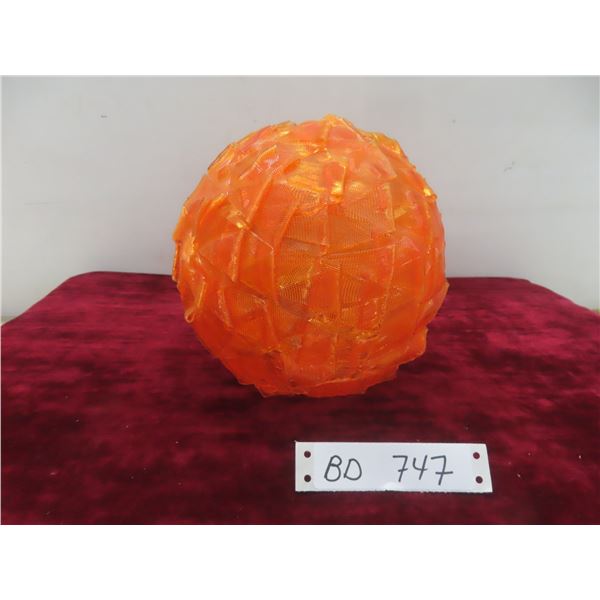 Vintage Spaghetti Chunk Lucite Orange Lamp Shade, 8" Diameter