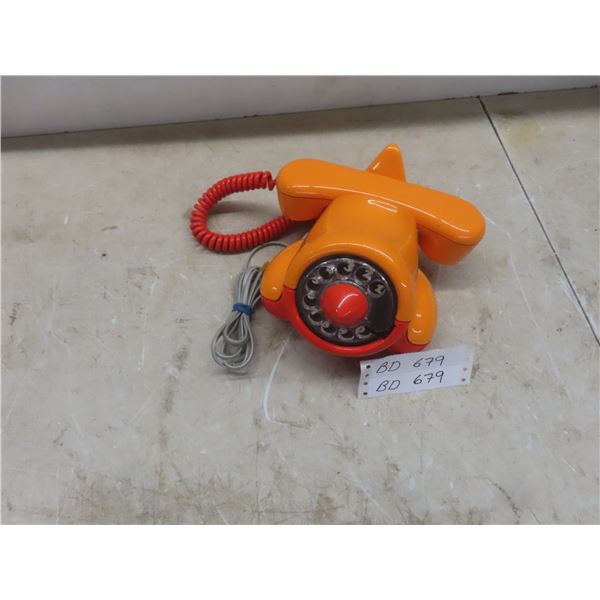 Vintage Northern Electric Rotary “Airplane” Telephone, 1970s Mid-Century Style