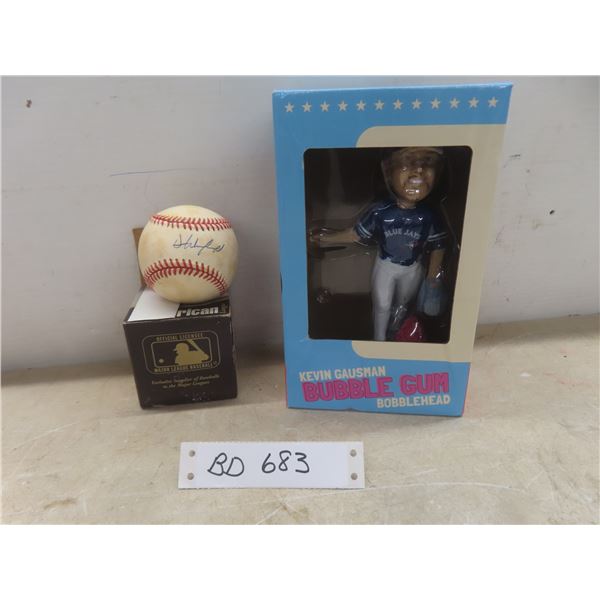 Toronto Blue Jays: Dave Winfield Autographed Official Baseball and Kevin Gausman Bobblehead