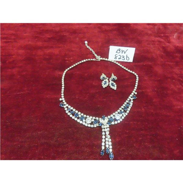Vintage Rhinestone Necklace and Earring Set