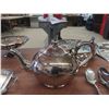 Image 7 : Silver Plated Servingware, Tea Pot + 40+ Pieces Silverware