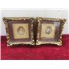Image 5 : 2 Petit Point Pictures, 7 1/2" X 8", 2 Marble Style Bookends, 6" Tall