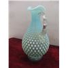 Image 2 : Vintage Fenton Blue Opalescent Hobnail Glass Pitcher