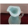 Image 4 : Vintage Fenton Blue Opalescent Hobnail Glass Pitcher