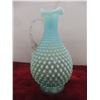Image 6 : Vintage Fenton Blue Opalescent Hobnail Glass Pitcher