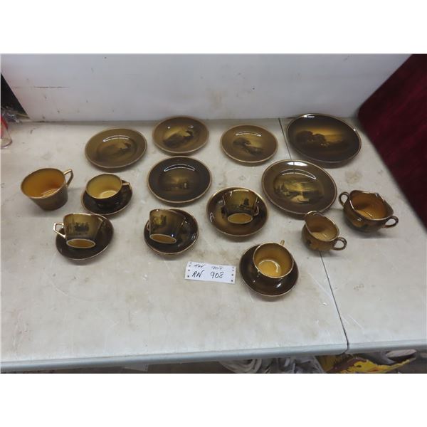 20 Pieces Ridgway Royal Vistas Ware — Chip on one Plate