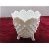 Image 7 : Vintage Fenton Hobnail Milk Glass, Fan Vase, Egg Shaped Footed Vase & Shoe