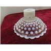 Image 4 : Vintage Fenton Opalescent Hobnail Candlestick Holders, Cornucopia Vase