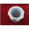 Image 5 : Vintage Fenton Blue Opalescent Hobnail Candy Dish, Vase, Ruffled Edge Dish
