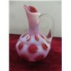 Image 10 : 2 Pieces Fenton Cranberry Coin Dot Glass Vase + Cruet or Pitcher