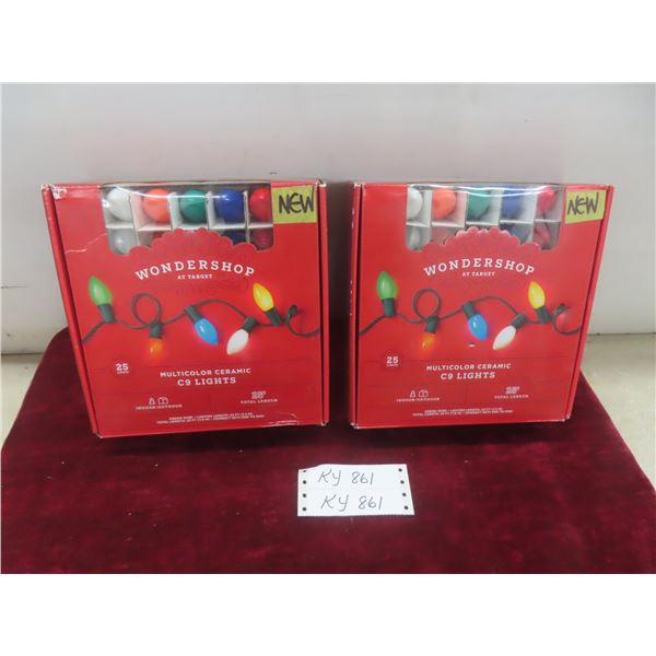 New 2 Packages Multi Colour Ceramic C9 Lights 25 Ft