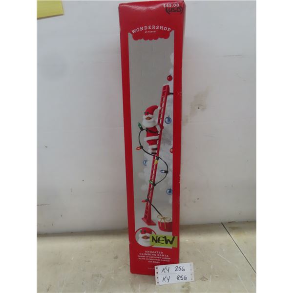New Animated Climbing Santa, 43" Tall, Plays 15 Christmas Carols