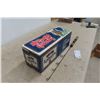 Image 4 : Old Labatt's Blue Case with Bottles + Ice Fishing Rod