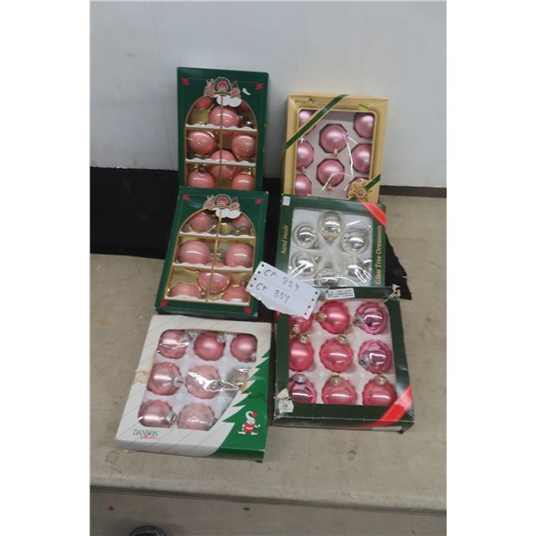 Six Packages Of Christmas Ornaments
