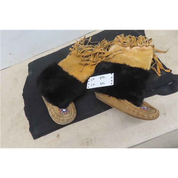 Beaded Leather Mukluks