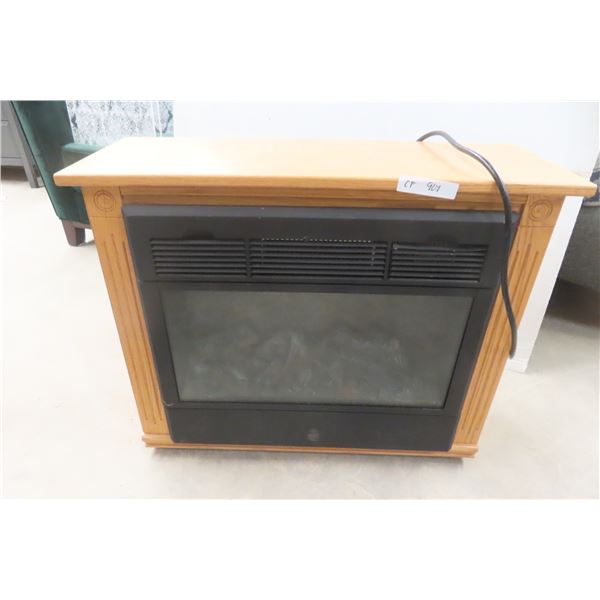 Heat Surge Electric Fireplace Heater in Oak Mantle — 23" x 32" x 11 1/2"