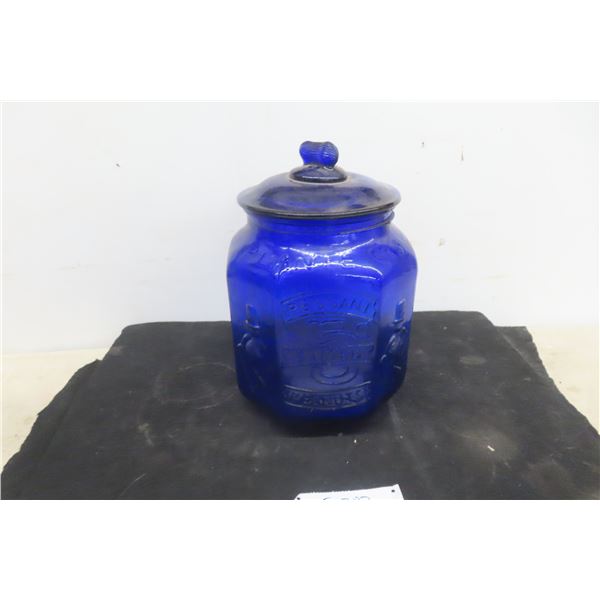 Cobalt Blue Pennant Peanut Jar — General Store Style
