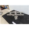 Image 2 : Chrome Airplane Display on Stand, 10" x 12" x 6"