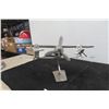 Image 3 : Chrome Airplane Display on Stand, 10" x 12" x 6"