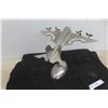 Image 8 : Vintage Chrome Airplane Display on Stand, 10" x 11" x 13"