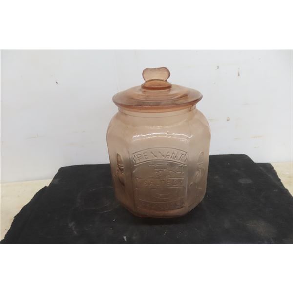 Pink Pennant Peanut Jar — General Store Style