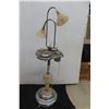 Chrome Ashtray Floor Stand with Tulip-Style Lighting