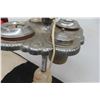 Image 3 : Chrome Ashtray Floor Stand with Tulip-Style Lighting