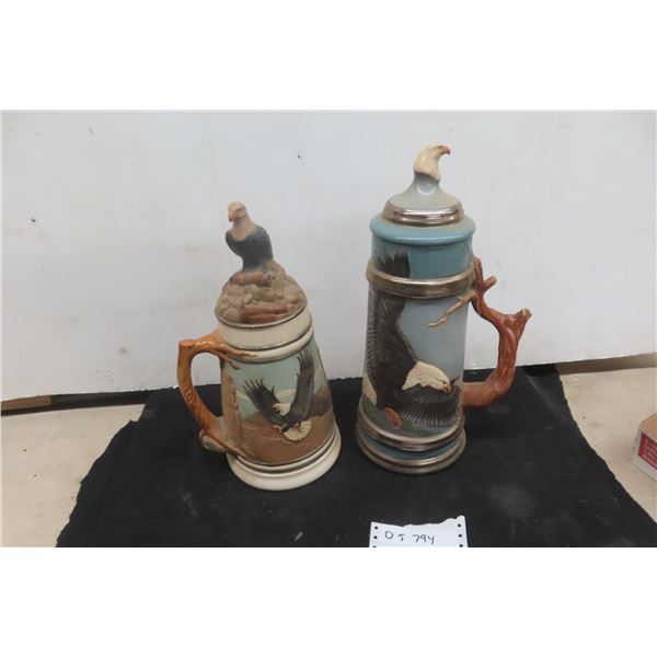 2 x Eagle Steins - Biggest 16" Tall