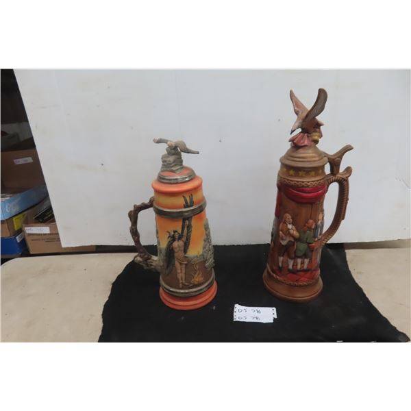 2 x Large Steins - Biggest 20" Tall
