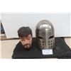 Medieval-style Metal Battle Helmet, 13" High, 9" Diameter