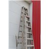 Image 3 : 2 x Aluminum Ladders, 10' and 12'; Brace Damaged; One Leg Bottom Bent