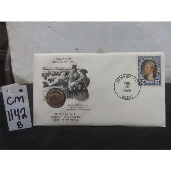 Denver Mint First Day of Issue Coin and Stamp