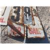 Image 10 : Three Vintage Metal Gas Price Signs (Gas Station, "Gallon Era") — Largest 48" X 30"