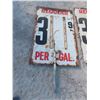 Image 2 : Three Vintage Metal Gas Price Signs (Gas Station, "Gallon Era") — Largest 48" X 30"