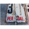 Image 4 : Three Vintage Metal Gas Price Signs (Gas Station, "Gallon Era") — Largest 48" X 30"
