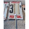 Image 5 : Three Vintage Metal Gas Price Signs (Gas Station, "Gallon Era") — Largest 48" X 30"