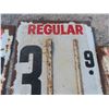 Image 6 : Three Vintage Metal Gas Price Signs (Gas Station, "Gallon Era") — Largest 48" X 30"