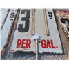 Image 7 : Three Vintage Metal Gas Price Signs (Gas Station, "Gallon Era") — Largest 48" X 30"