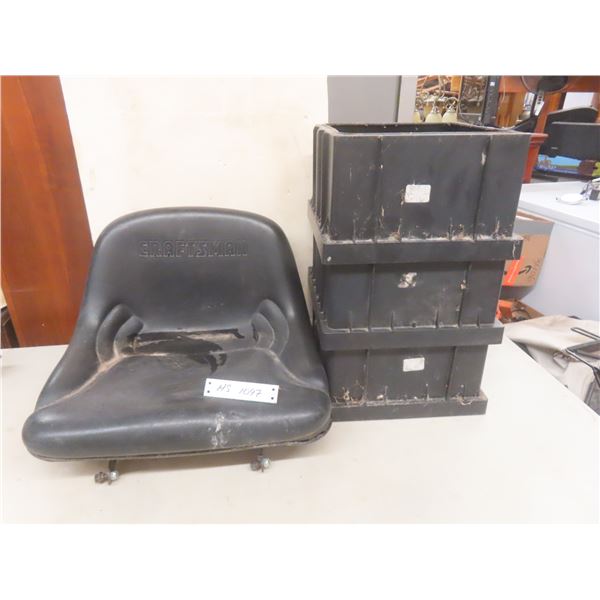Craftsman Lawn Tractor Seat and Three NDS Underground Service Boxes, 12" X 12"
