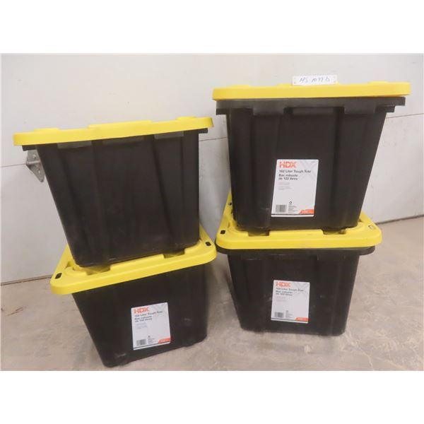 Four Totes with Lids, 102 L