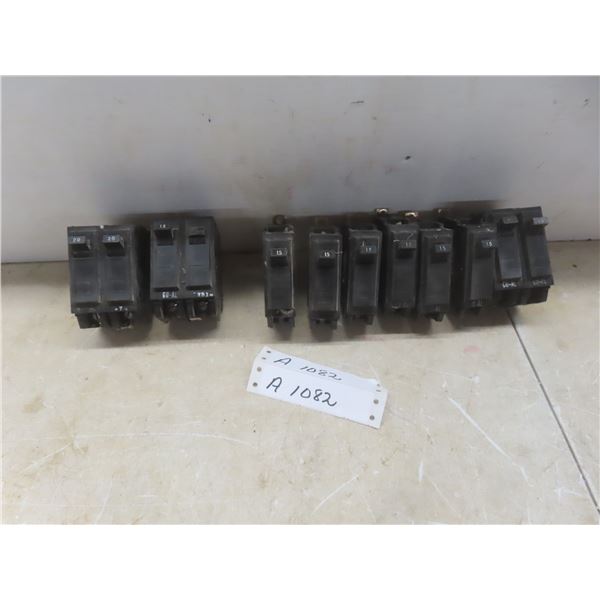 General Electric Breakers: (1) Double-Pole 20-Amp, (1) Double-Pole 15-Amp, (8) Single-Pole 15-Amp