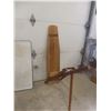 Image 12 : Antique Enamel Tabletop (No Legs), 36" X 25", and Wooden Ironing Board
