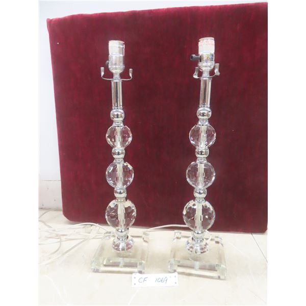 Pair of Table Lamps, No Shades, 21 1/2" High