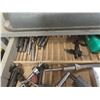 Image 8 : Bauer 1/2 HP Drill Press on Rolling 4-Drawer Wood Stand (35" X 24" X 29") with Drill Bits and