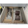Image 9 : Bauer 1/2 HP Drill Press on Rolling 4-Drawer Wood Stand (35" X 24" X 29") with Drill Bits and